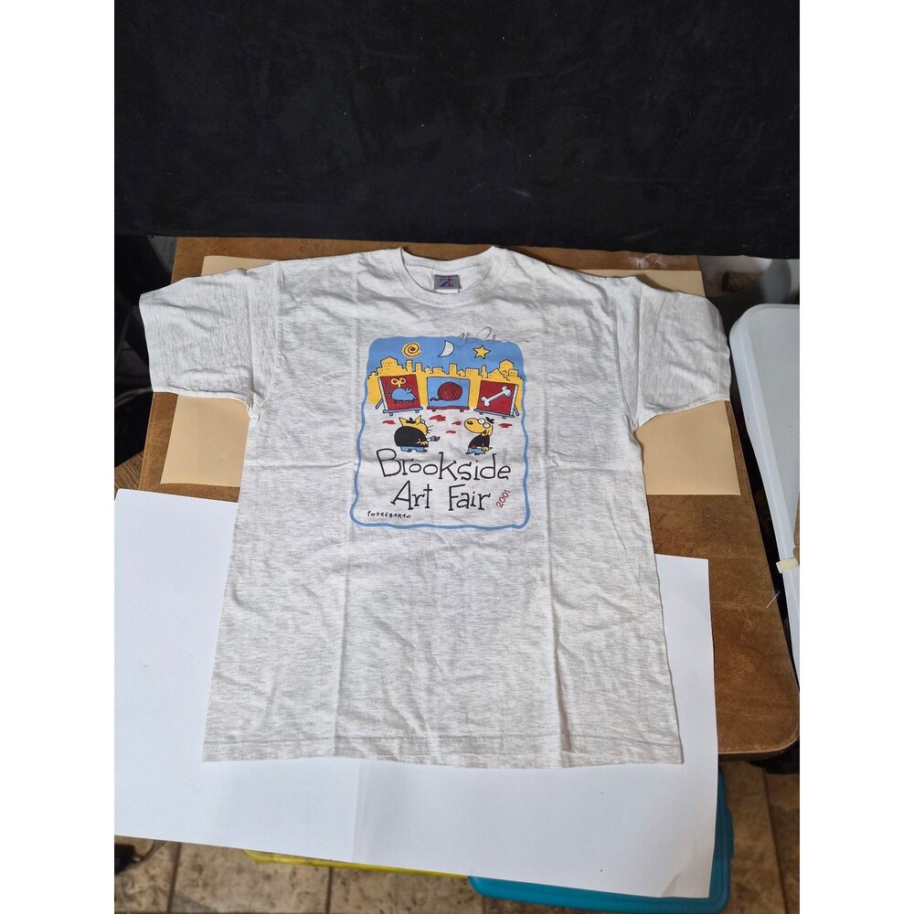 Vintage 2001 Brookside Art Fair T-Shirt Kansas City Artist Graphic Signed